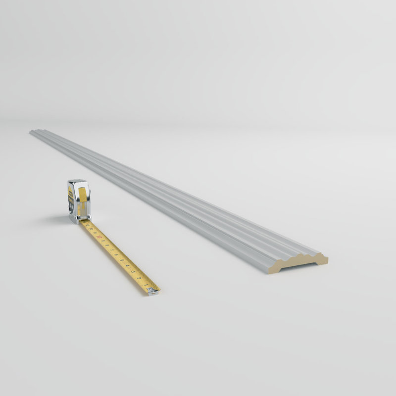 Gray Primed Polyurethane Geometric Chair Rail Moulding Sample