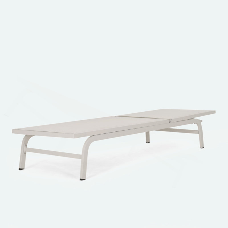 Aleysa Outdoor Metal Chaise Lounge Set, White, 2