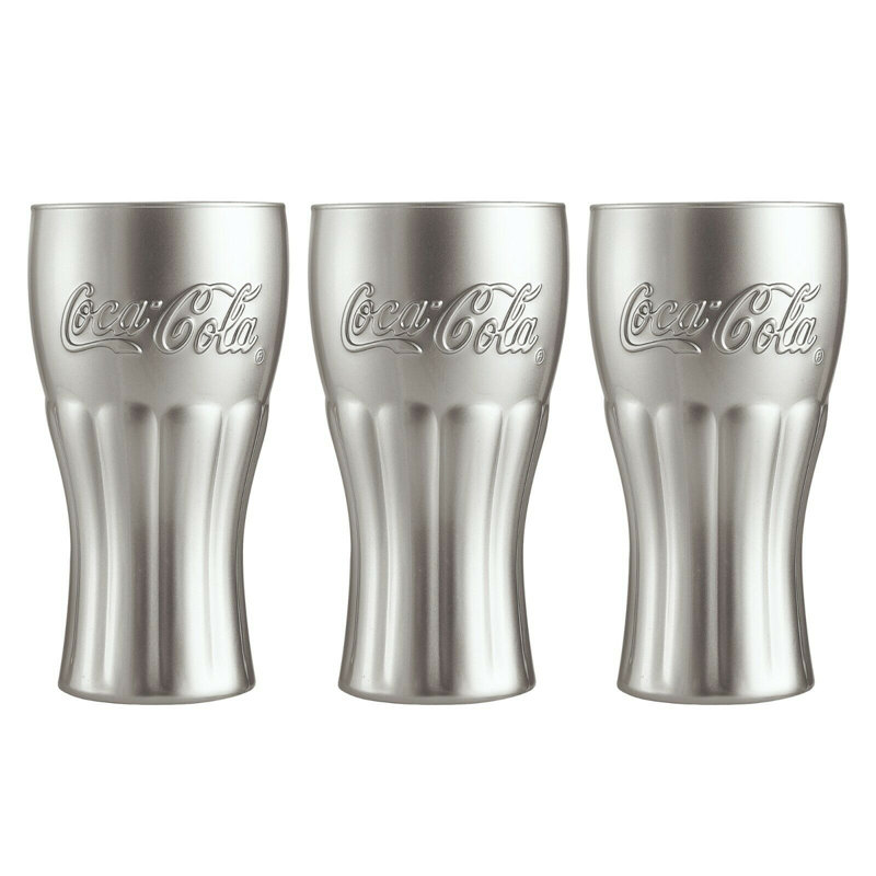 370ml Drinking Glass Set, 3, Silver