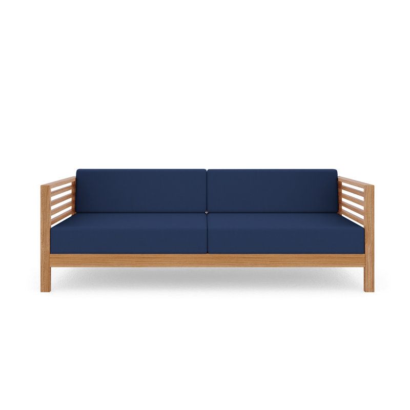 Amblewood Summer Teak Outdoor Sofa, Navy