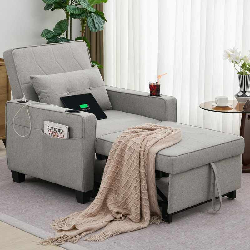 Fauteuil convertible 3 en 1, Gris