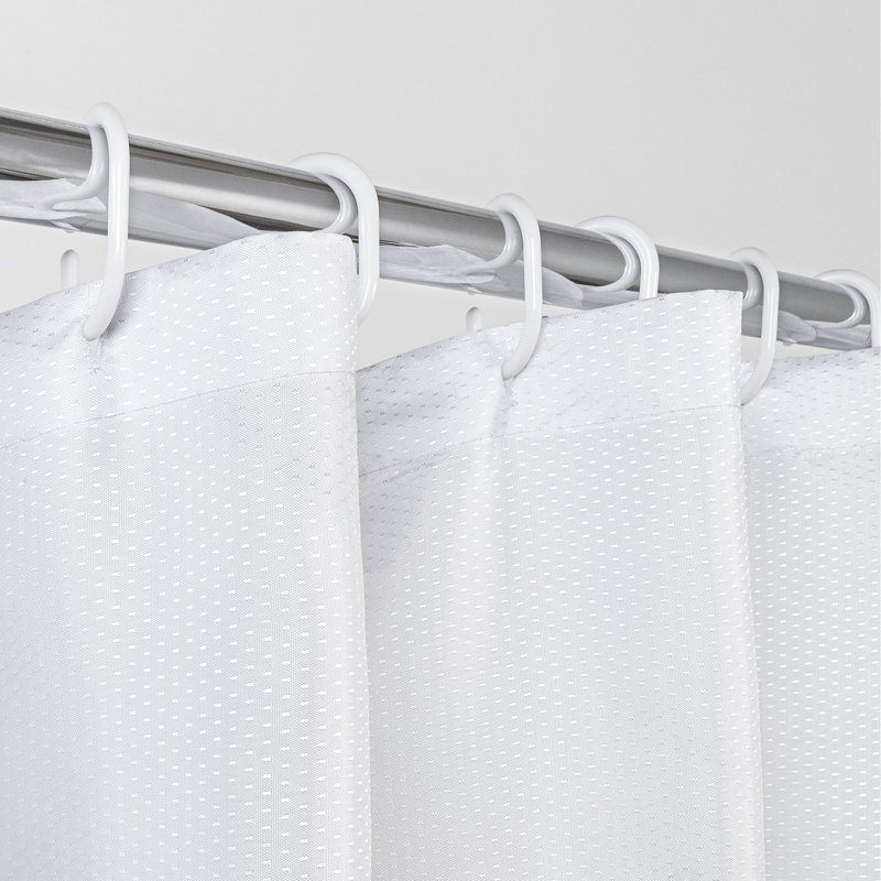 Shower Curtain with Hooks Included, White