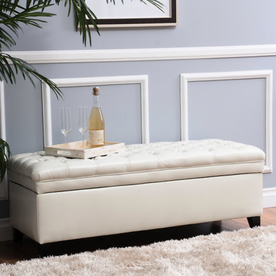 Banc de rangement en cuir Pu avec, 49,96 po X 20,9 18,24 po, siège 33,23 lb