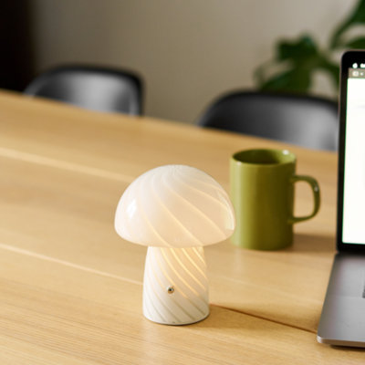 Mini lampe champignon en verre sans fil 