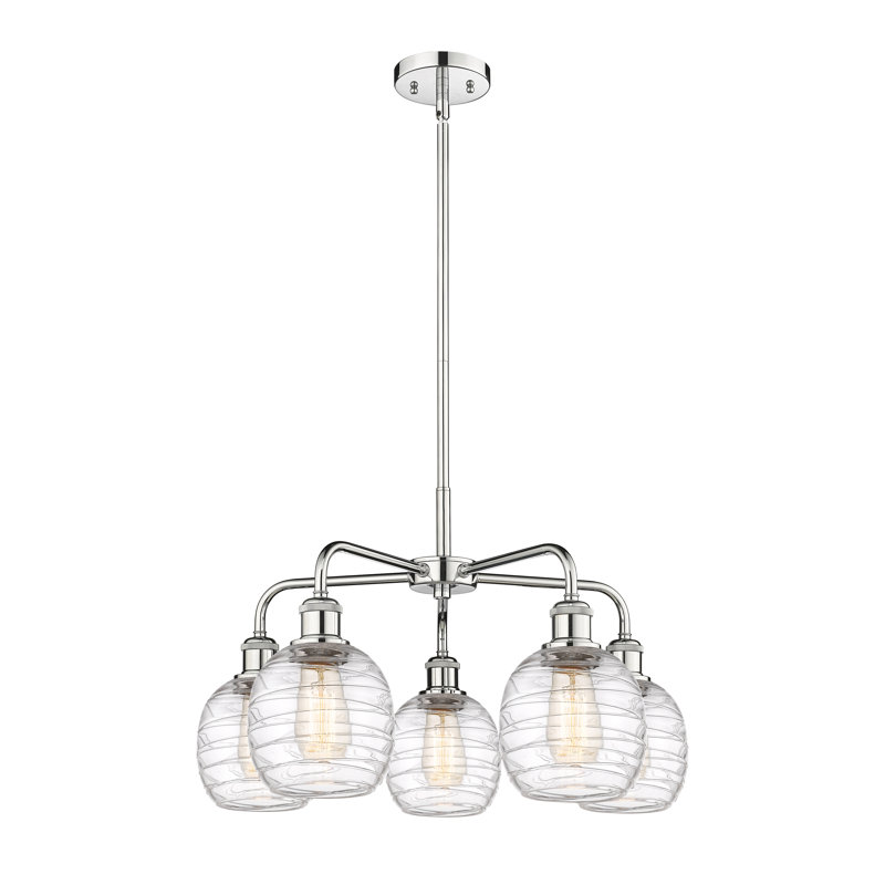 Lustre sphérique à 5 lumières Alve, Chrome poli