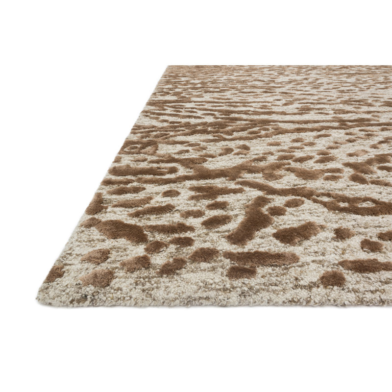 Tapis en terre cuite/avoine touffeté à la main Rusch, Rectangle 7 pi 9 po x 9 pi 9 po