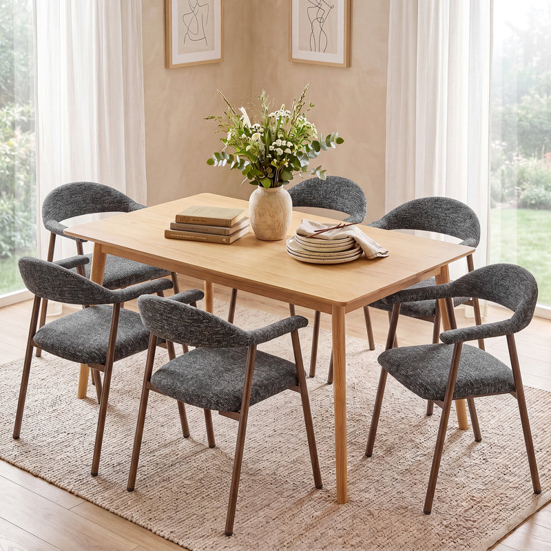  Modern Upholstered Kitchen Dining Chairs, Gray, 4