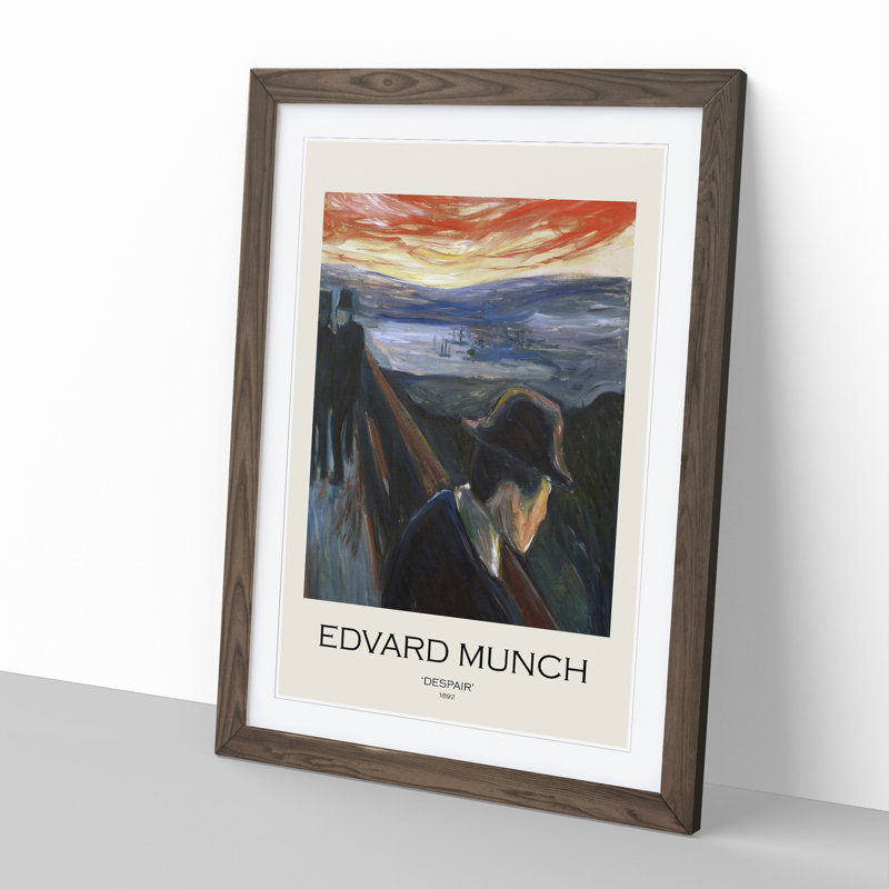 Despair by Edvard Munch - Single Picture Frame Print, 36cm H x 27cm W x 2cm D, Walnut Framed