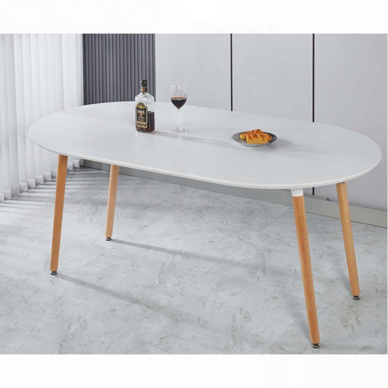 Table extensible - Plateau en panneau de fibres à densité moyenne avec pieds en métal (100/140 / 180x100x75cm)