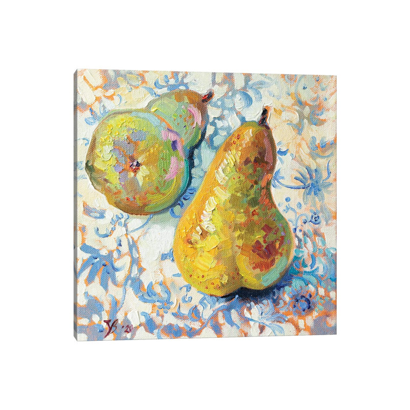Two Pears by Katharina Valeeva - Wrapped Canvas Painting, 30.48 cm H x 30.48 cm W