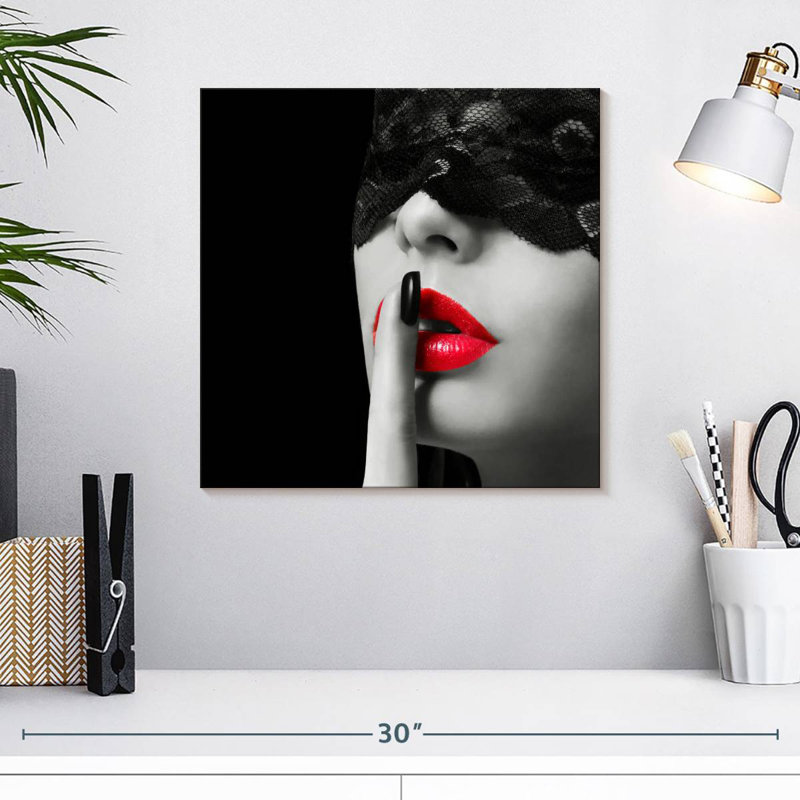 Shuttleworth Sophisticated Red Lips, 16" H x 16" W