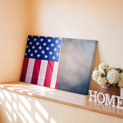 American Flag Patriotic Red White Blue Stars And Stripes Decor Canvas Wall Art Print For Living Room, Bedroom, Office, Hallway, Entryway, Gallery Wall And Modern Home Decor