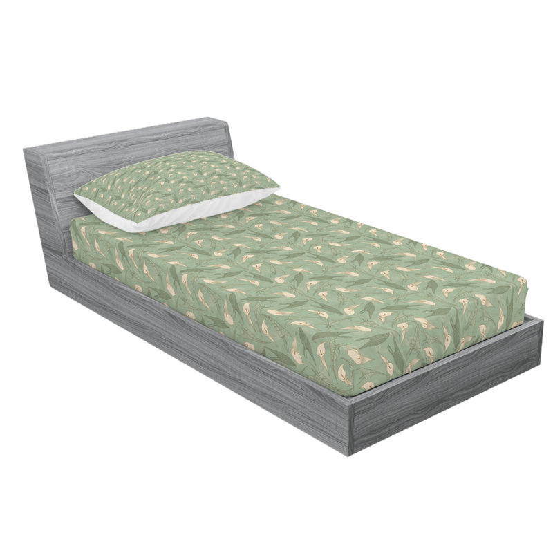 Microfiber Floral Sheet Set, Twin Sheet Set with Fitted Sheet