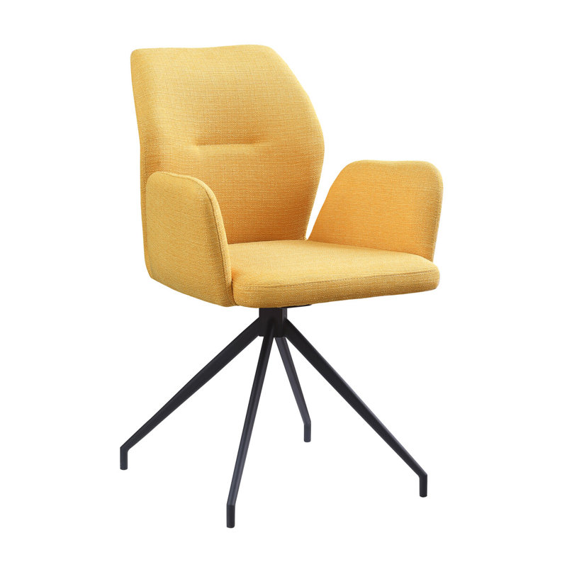 Morwenna 48cm H Polyester Upholstered Metal Upholstered Back Armchair, Yellow