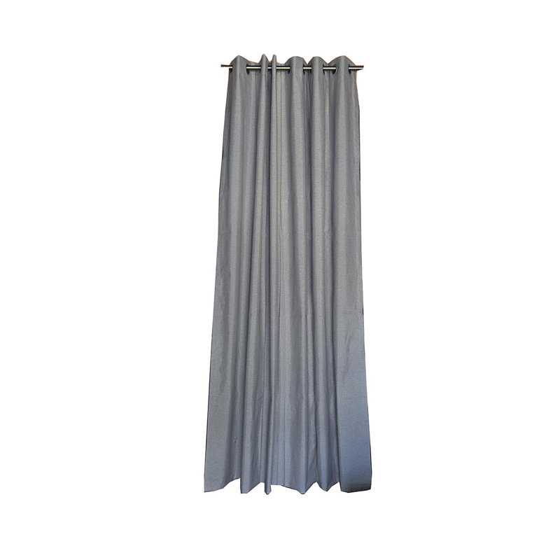 Rideau simple occultant et isolant de couleur unie avec œillets, Gris