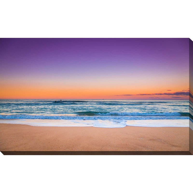 « purple sky torquoise eaux », reproduction d’impression sur toile tendue, H 36 po x l 60 po x P 1,5 po
