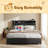 Queen Bed Frame With Ergonomic Headboard, Platform Bed Frame Queen Size With Outlets & Charger, Metal Bed Frame Queen Size With Storage Shelf, Noise-Free, No Box Spring Needed-722966879