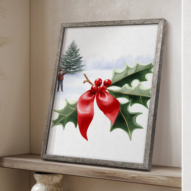 «Christmas Holiday Art» DCCL XXXIV, reproduction d'art encadrée - bois massif XMA171327, H 21 po x l 17 po