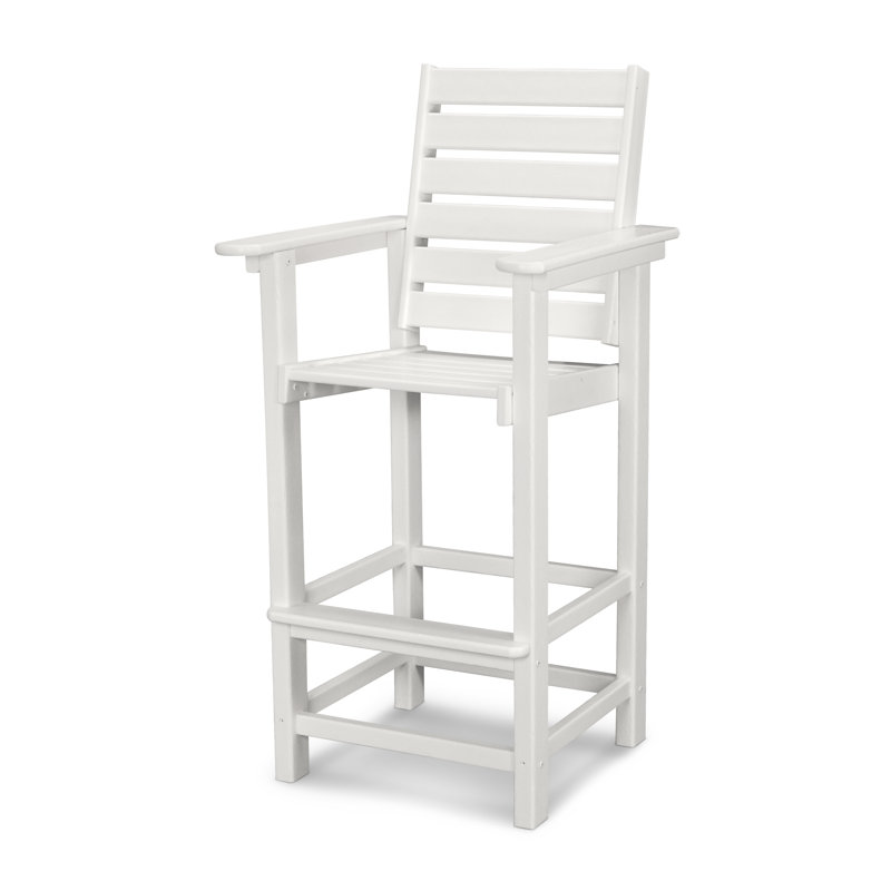 POLYWOOD Captain 2 - Person Patio Dining Set with Round Table , Cushions Included, White, 48"