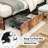 Modern Full/Queen Bed Frame With LED Lights, Storage Drawers, And Charging Station – Available In Brown And Gray-1198983801-1198983802