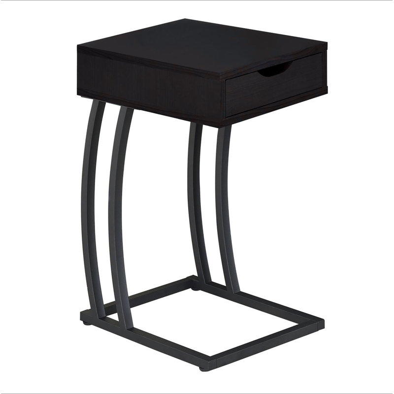 Table d'appoint Cappuccino and Gunmetal, Marron foncé