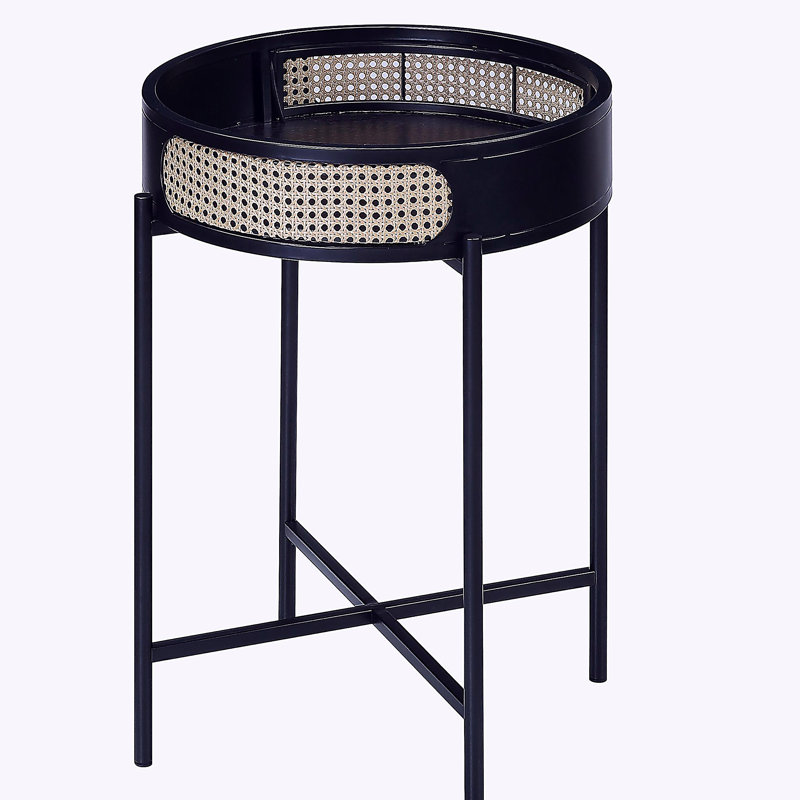Table d'appoint noire avec plateau