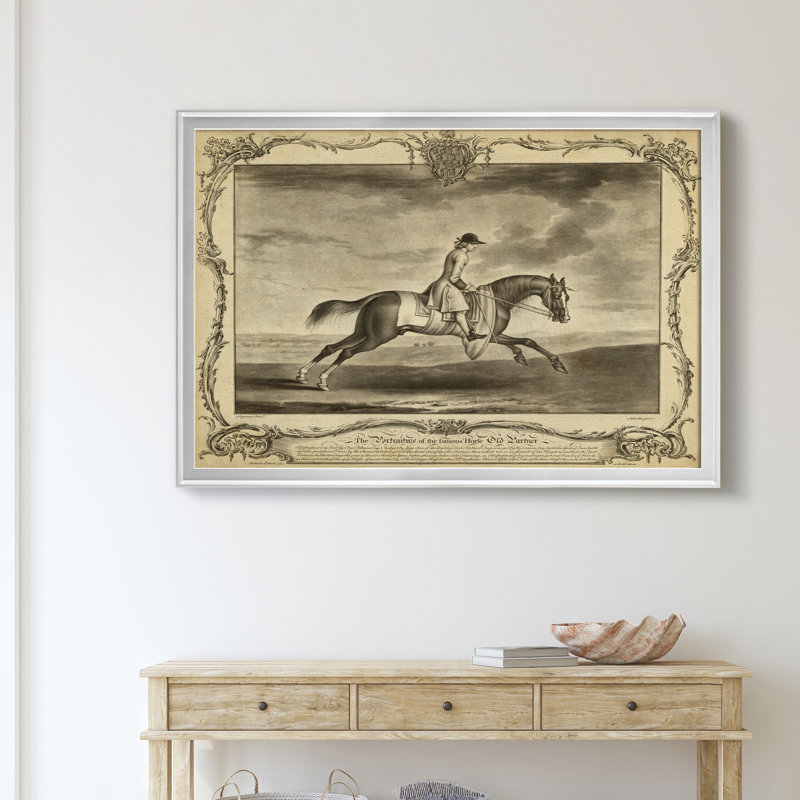 «Distinguished Horses I», reproduction d'art sur toile, H 18,5 po x l 24,5 po x P 1,5 po, Argent