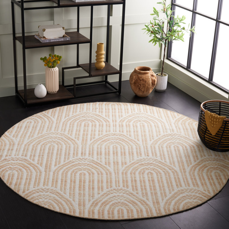 Koletyn Hand Woven Wool Abstract Rug, Round 6'