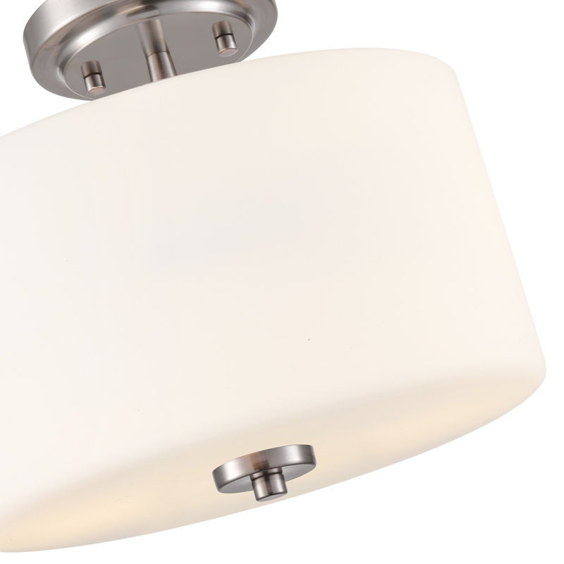 Alfred 22" 2-Light Semi-Flush Mount - Brushed Nickel, Brushed Nickel