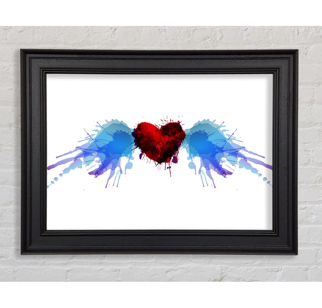 Love Heart Birds - Einzelne Bilderrahmen Kunstdrucke