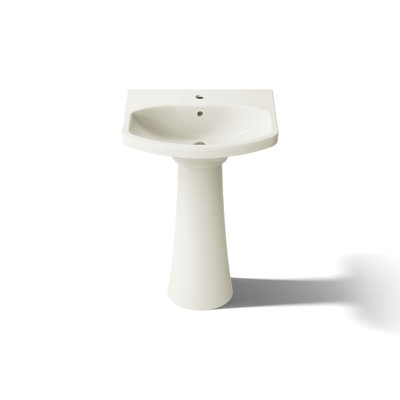Cimarron® 26.81" Vitreous China U-Shape Pedestal Bathroom Sink with Overflow