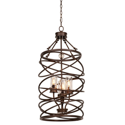 Luminaire suspendu étrusque en bronze 4 LT Eternity Kalco