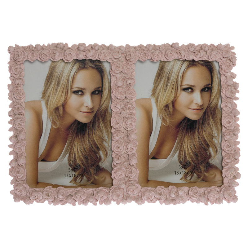 Pink Embossed Picture Frame, 21cm H x 31cm W x 3cm D