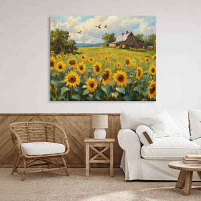 Sunflower Farm Floral Field, par Petal Prints Design