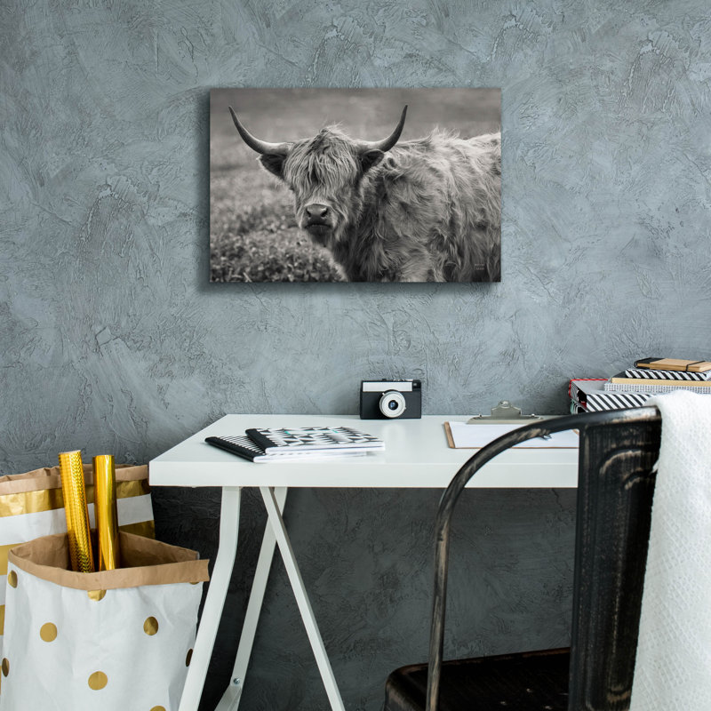 Toile épique Graffiti «Highland Cow Spring» par Nathan Larson, 18 po x 12 po