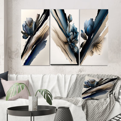 «Hyperrealistic Peony Flowers», 3 pièces sur toile