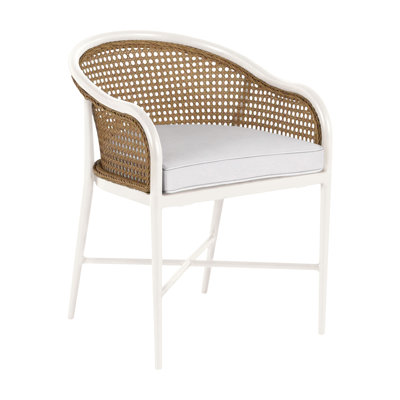 Havana Arm Chair - Chalk/Natural Cane