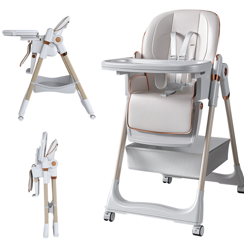 Developmental High Chair With - Compliant Meal Surface, Extra Deep Tray, Encourages Independent Eating, White Foldable One Second Folding, Storage Bag, Ergonomic Support, White, For Living Room