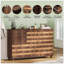 Buffet Buffet avec rangement: armoire de rangement de cuisine sculptée à la main avec 2 tiroirs et 3 portes, console de bar avec tablettes réglables - pour le salon du vestibule