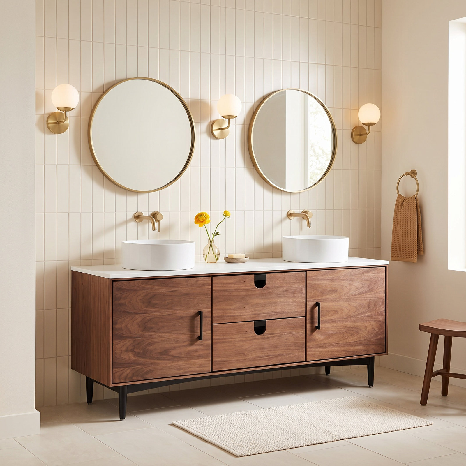 Antonina 72" Single Bathroom Vanity, Walnut
