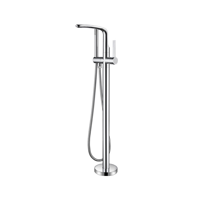 Robinet de baignoire autoportant à poignée simple Sevenfalls, Chrome poli