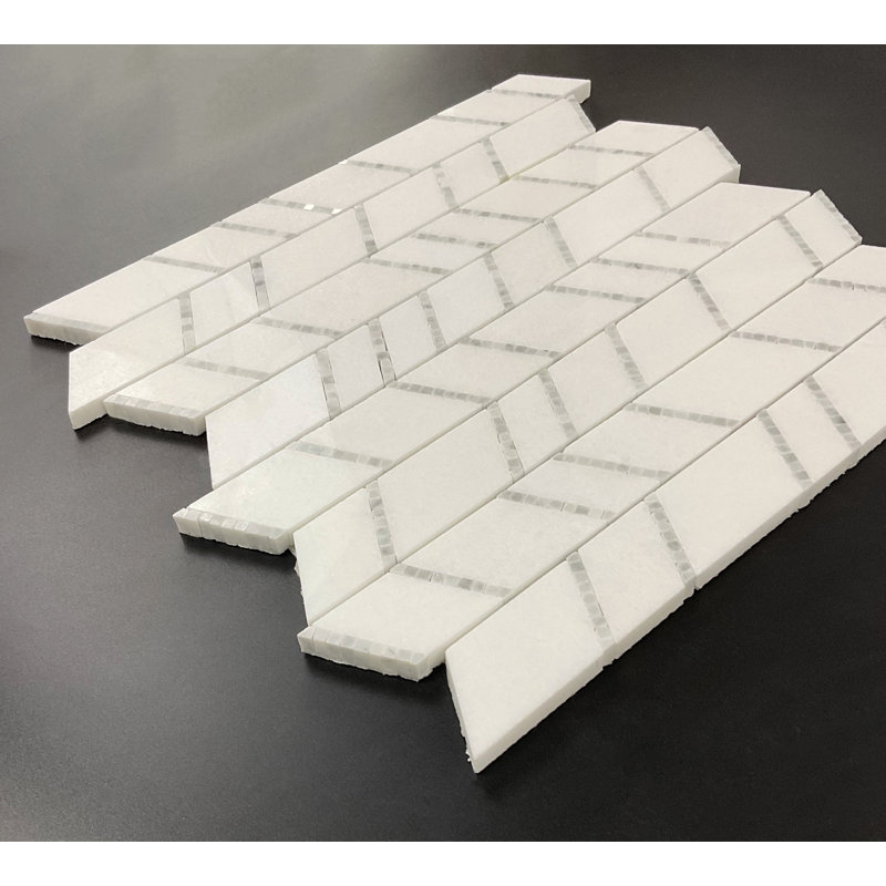 Marble Random Wall & Floor Tile, Thassos White / White Carrara