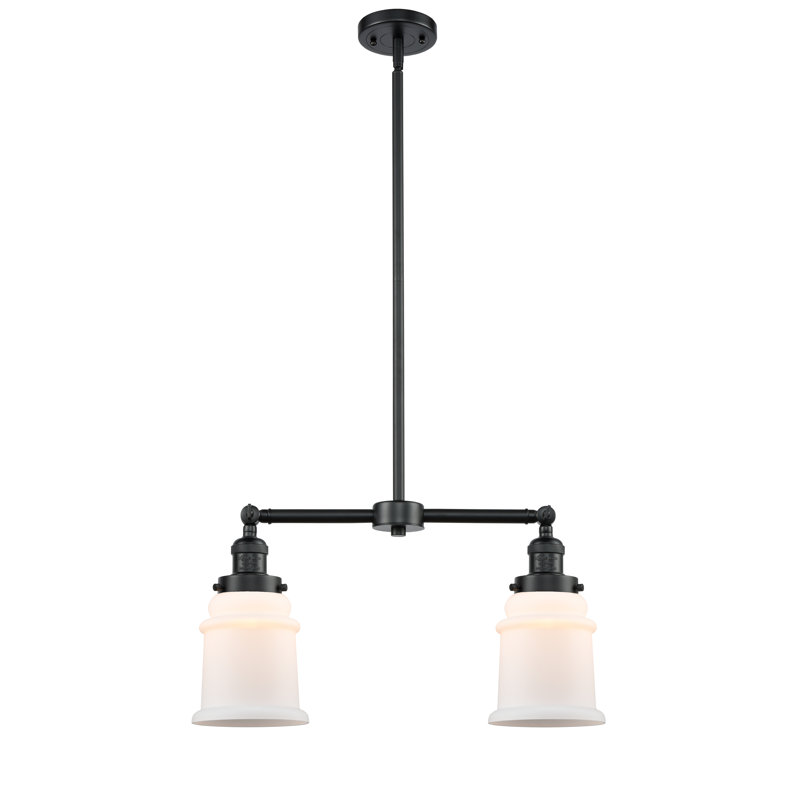 Galaviz 2 - Light Kitchen Island Pendant, No Bulb Included, Oil Rubbed Bronze, Matte White Cased