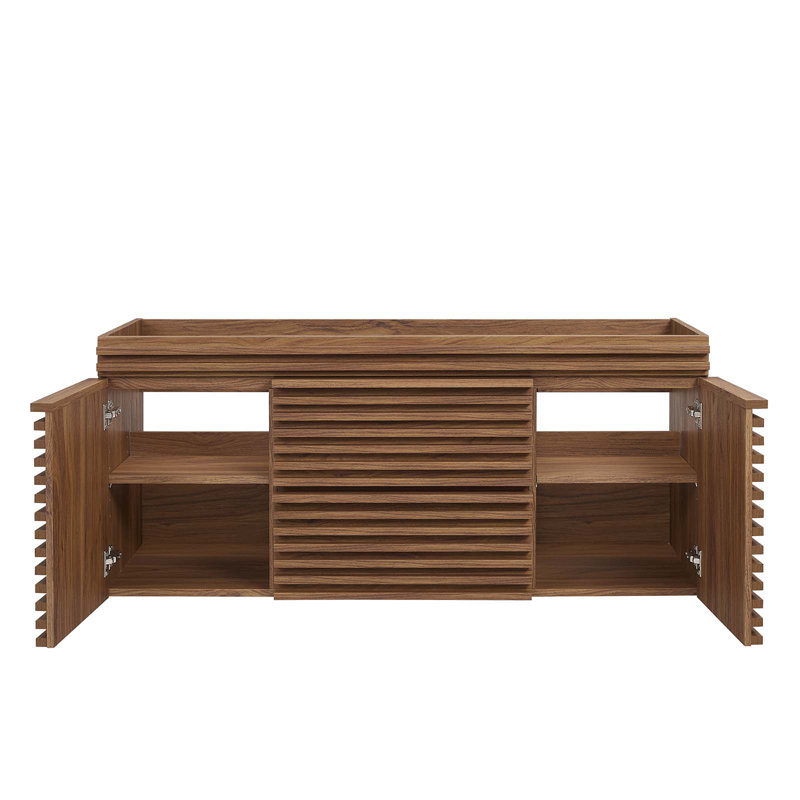 Walnut 48" Wall-Mount Single Bathroom Vanity Cabinet