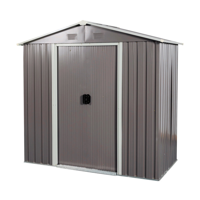 Metal Storage Shed, Gray, 74.76" H x 92.88 W x 51.48" D