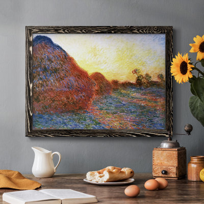 «Grainstacks, 1891» par J Paul - reproduction d'un seul cadre photo sur toile