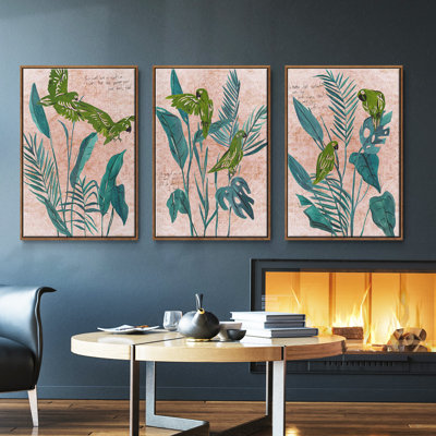 The Tropical Song I - Ensemble de 3 reproductions sur toile