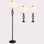 Ensemble de lampes de table 3 pièces avec base en métal, base ronde et abat-jour en tissu HOMcom, pour le salon, noir / blanc