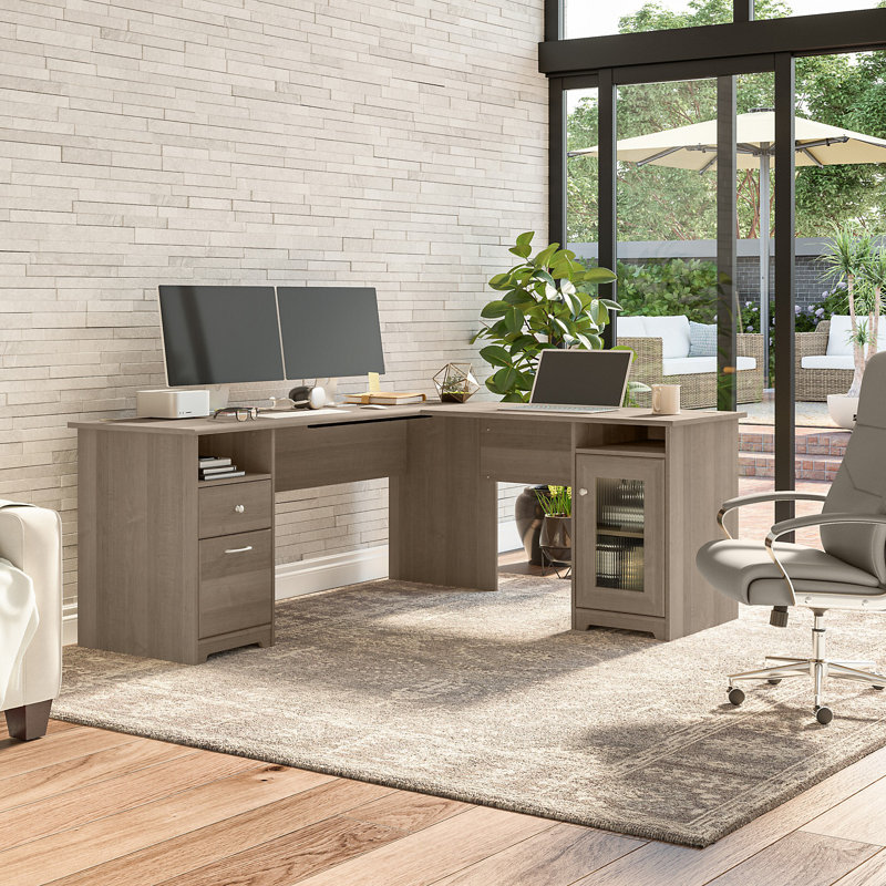 Paelynn 72'' Desk, 30" H x 71.69" W x 68.5" D, Ash Gray