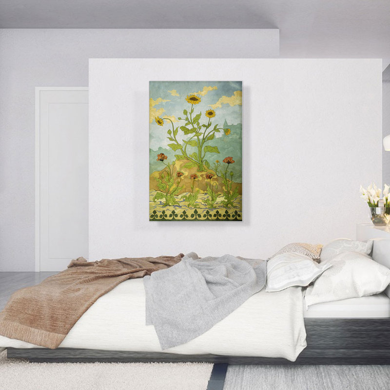 «Sunflowers and Poppies 1899» par Paul Ranson, reproduction d'art sur toile tendue, H 40 po x l 26 po x P 1,5 po